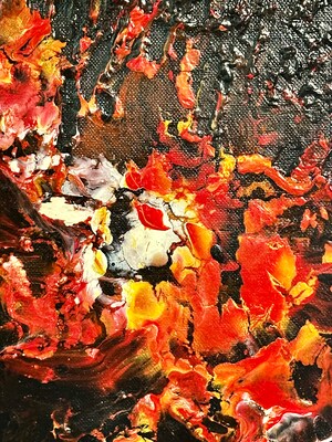 Fire: paint pour. Red Yellow White - image2